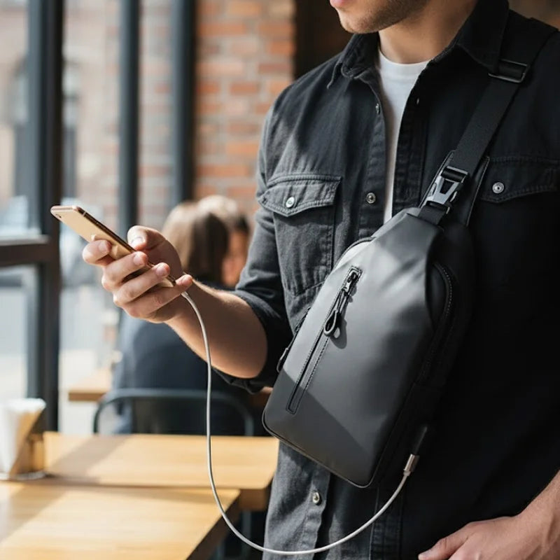 SyncPack™ – Sac bandoulière imperméable avec port USB
