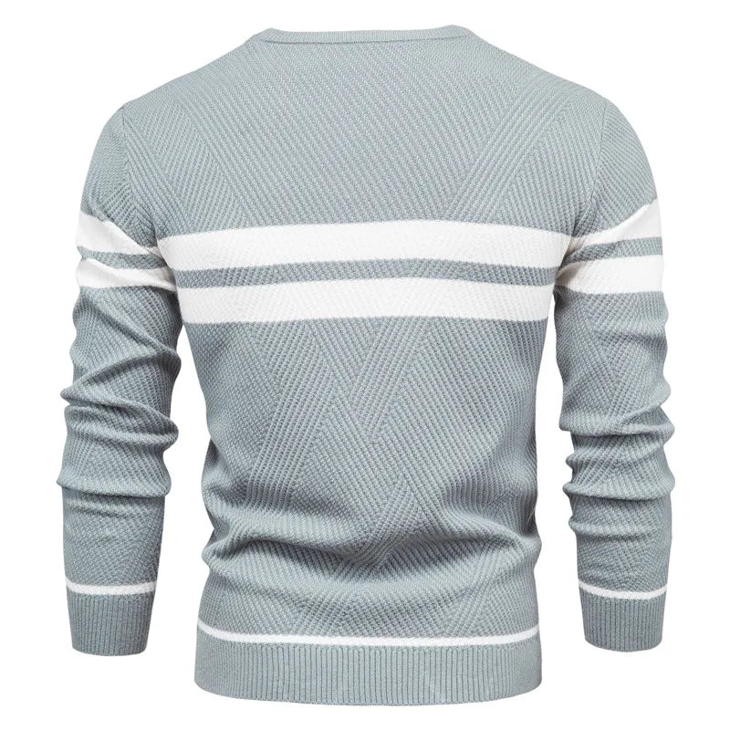 Zander Field Stripe Cotton Crewneck | Ponty