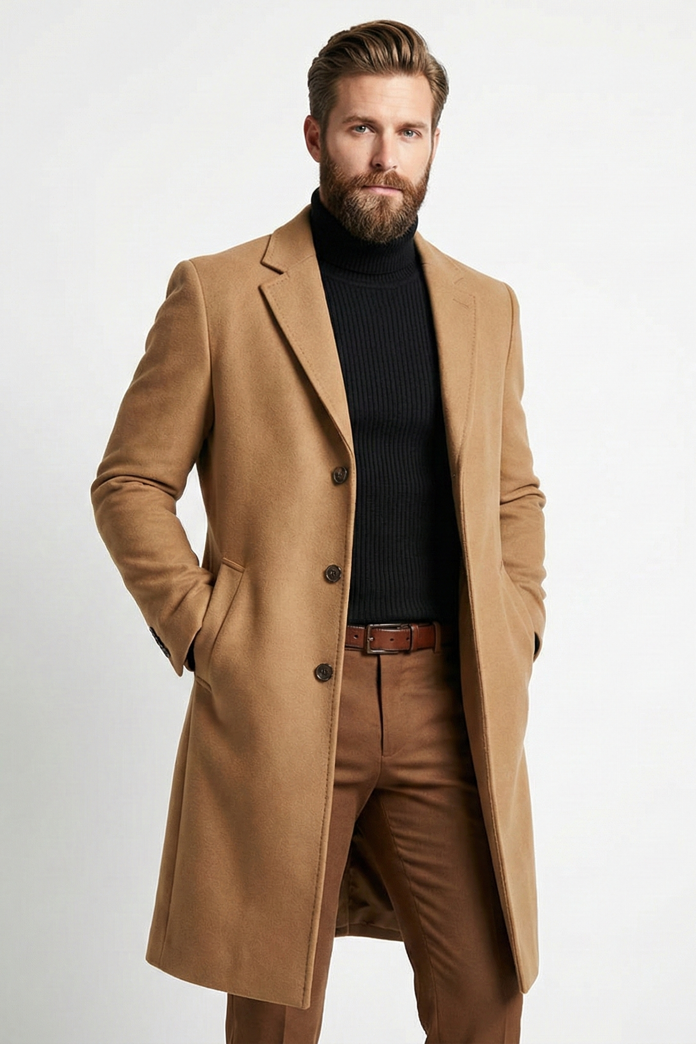Autumn winter Long Trench Coat For Men | Ponty